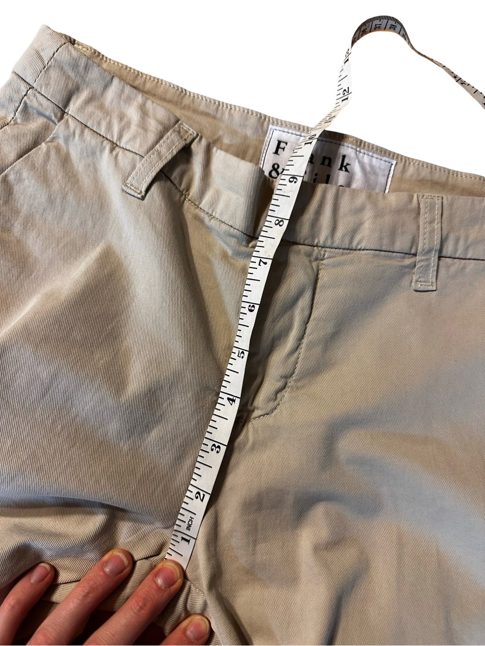 Frank and Eileen WICKLOW Size 4 Italian Chino Pants Khaki Retail $288 Cotton - Picture 12 of 13